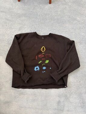 Maggie Rogers merch - black sweatshirt cropped - size Large